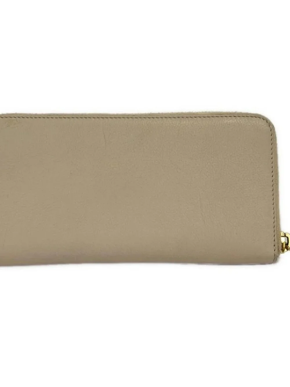 SAINT LAURENT PARIS - 637432 Gray Beige Leather Long Wallet - Picture 2 of 9